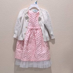 La Princess Dress Size 4T Rosy Pink w Grandma Nes Sweater Set